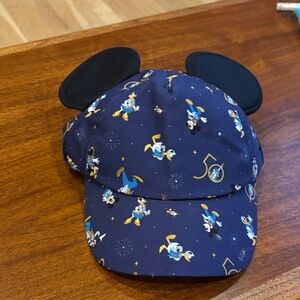 Walt Disney World 50th Anniversary Mickey Baseball Hat w/Ears NWT Toddler